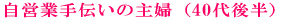 自営業手伝いの主婦(40代後半)